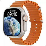 Smartwatch W68+ Ultra Relógio + Pulseira Laranja Ou Preta 