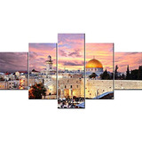 Jerusalem Poster Impresiones En Lienzo 5 Pcs / Multi Panel