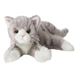 Gato De Peluche Realista 38 Cm Gris