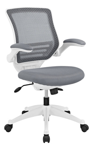 Modway Edge - Silla De Oficina De Malla Con Base Blanca Y Br