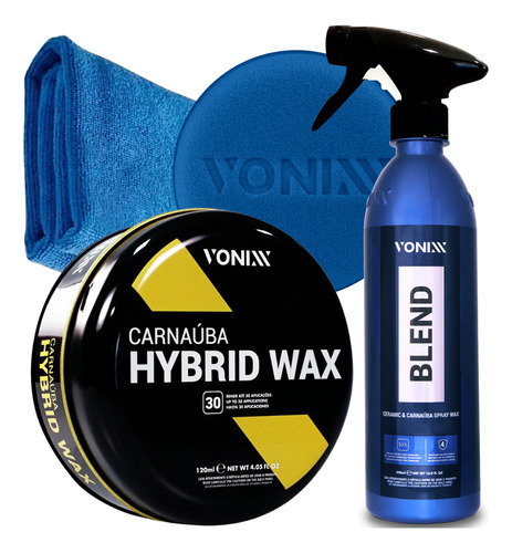 Cera Carnaúba Hybrid Wax 240ml Vonixx + Blend Spray 500ml