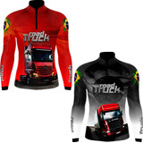 Kit 2 Camisas Camiseta Caminhão Road Truck Proteção Solar Uv