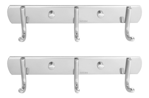 Lux Sany Bjl-c008-3 Set 2 Percheros De Pared  De Acero Inox