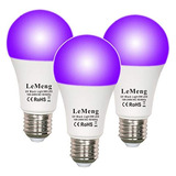 Lemeng Bombilla De Luces Negras Led 9w Luz Negra A19 (equiva