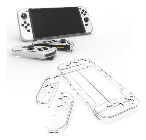 Kit Carcasa Protectora Para Nintendo Switch Oled + Lamina