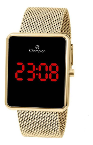 Relógio Champion Feminino Dourado Digital Led - Ch40080v