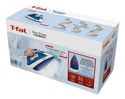 Plancha De Vapor Easy Steam T-fal Antiadherente Suela Color 