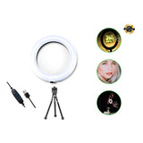 Aro Luz Led Para Fotografia Y Video 16 Cm Con Tripode