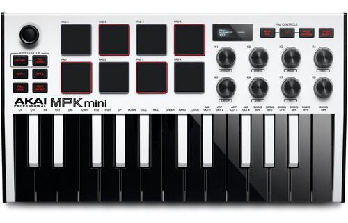 Akai Mpk Mini Mk3 Controlador Midi 25 Teclas Blanco