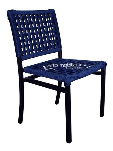 Cadeira Em Corda Náutica E Alumínio Área Externa Varanda.
