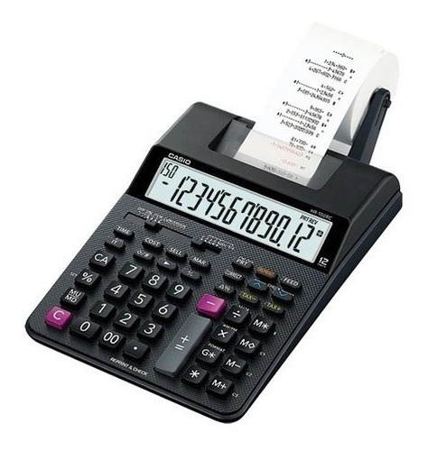 Calculadora Casio Hr-100rc Com Bobina A Pilha Pronta Cor Preto