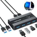 Usb 3.0 Seletor De Interruptor Kvm Switch 4 Portas Usb 2 Pc