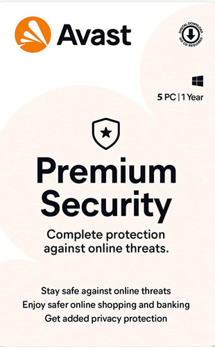 Antivirus Avast Premium Security - 5 Dispositivos - 1 Año