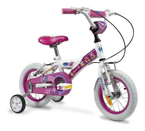 Bicicleta Rodado 12 Nena Niña Con Ruedas Rayos Peppa Pig Color Blanco Tamaño Del Cuadro Xs