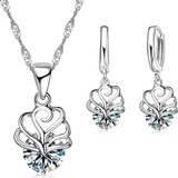 Set Plata 925 Concha Aros Collar Mujer Cadena Joya Regalo