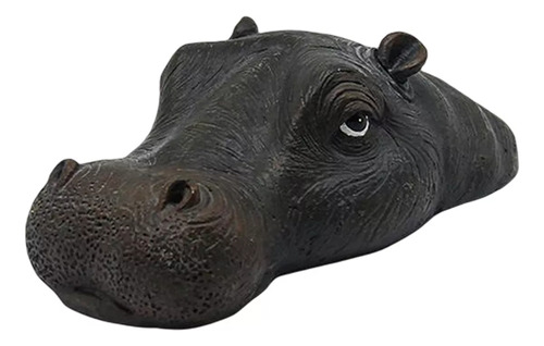 Escultura Flutuante De Cabeça De Hipopótamo Com Boca Fechada