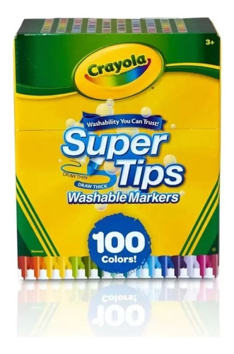 Plumones Crayola Lavables 100 Colores Supertips Delgados 