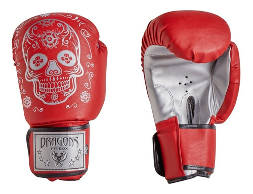 Guantes De Boxeo / Muay Thai Rojo Calaveras Mexicanas 