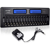 16 Bay Smart Battery Charger Lcd Display For Aa-aaa Nimh-nic