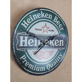 Reloj De Chapa Vintage Retro Para Pared - Heineken 40cm Diam