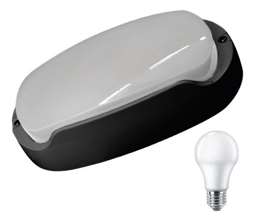 Lampara Tortuga Oval Pvc Aplique Exterior Led Ip65 Cálida Ng