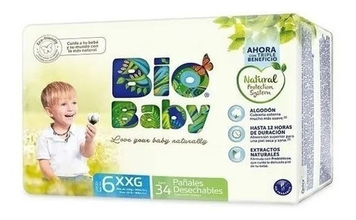 Pañal Biodegradable Etapa 6 Bio Baby  1 Paq Con 40 Pañales