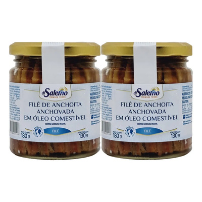 Pack C/2 Un File De Anchova Di Salerno 180g Ideal Para Pizza