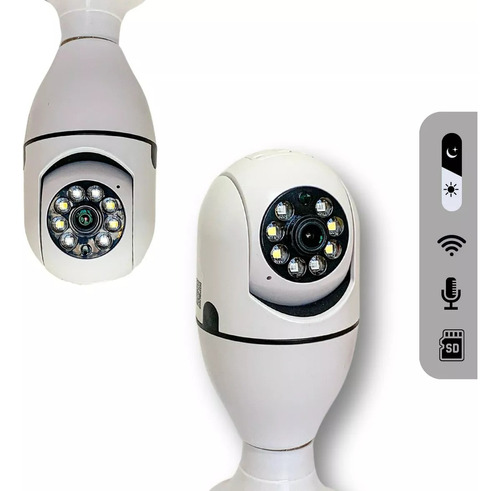 Camera Ip Segurança Lampada Panoramica Espia Sensor Interna