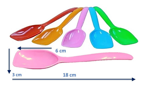 Cucharas Multiuso Plástico 10 Pz 18 Cm Colores Salsera Café 