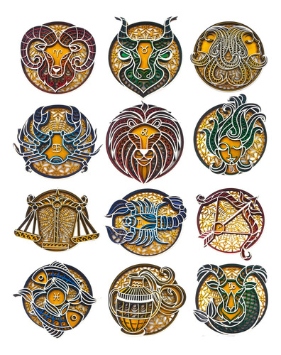 Mandala Signos Dos Zodiacos Em Mdf Personalizado 