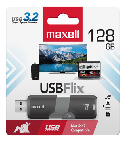 Memoria Usb Maxell Flix 128gb Usb-a 3.2