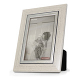 Porta Retrato Branco Com Friso Prata 15x21 Qualidade Premium