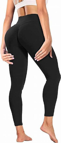 Calza Leggings Frunce Cola Efecto Push Up Drapeada Spandex