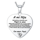 Collar Corazón Cadena Dije Padre A Hija + Bolsa Regalo Joyas