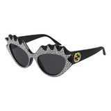 Gucci Gg0781s 001 Eye Cat Hollywood Collection Negro Plata