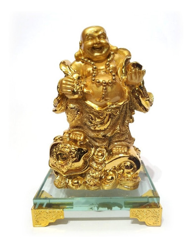 Buda Maitreya (mi Le) De 19cm Para Decoração Bem Ornamentado