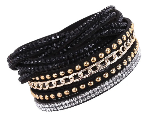 Pulsera Mujer Cruzada Piedras Preciosas Artificiales