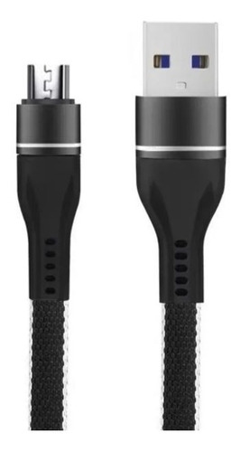 Cable Micro Usb Soul Denim Reforzado Tela 1,2 Mts Color Negro