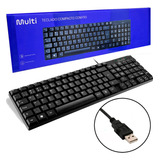 Teclado Básico Para Pc Multilaser Português Brasil Preto