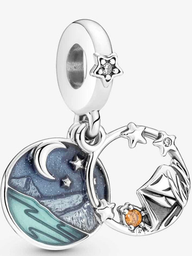 Charm Pandora Original Doble Campamento Bajo Cielo Nocturno