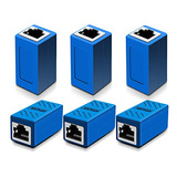 Adaptador Ethernet Rj45 Cat 7/6/5e Hembra A Hembra (azul, 6)