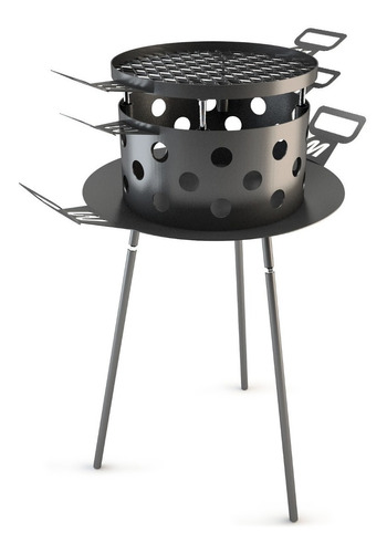 Parrilla Móvil Marek Home Parrilla 41cm De Ancho Y 41cm De Diámetro Negra