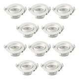 Pack 10 Foco Basculante Led Embutido Spot 6,5w Neutro