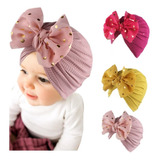 Gorritos Para Bebé Niña Turbante Headwrap Sombrero 3pzs