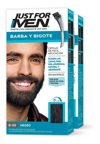 Tinte Just For Men Barba Y Bigote (b-55) Negro 2-pack 