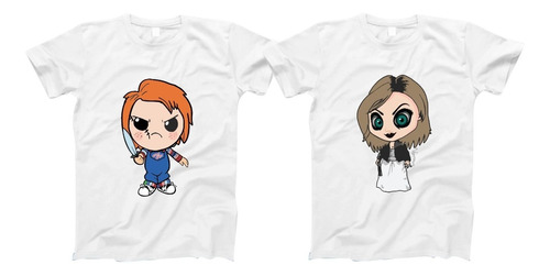 Camisetas Para Parejas Chucky Y Novia  Piel De Durazno Dúo