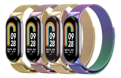 4 Correas Milanesas Para Reloj Inteligente Xiaomi Mi Band 8