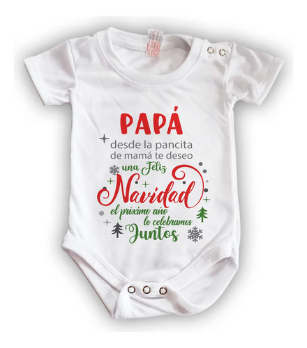 Pañalero Bebe Papá Desde La Pancita De Mamá Feliz Navidad | MercadoLibre