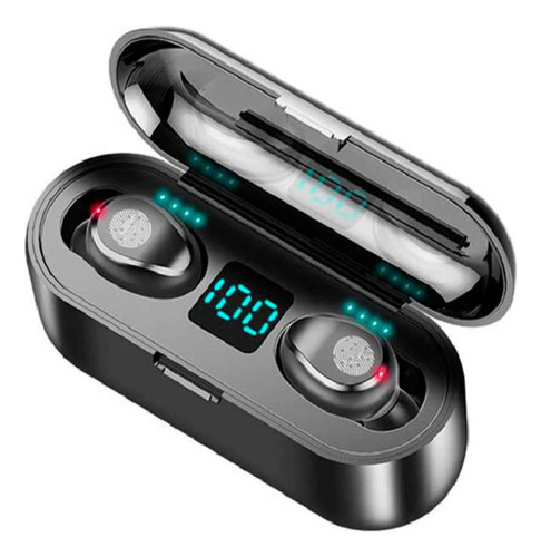 Audífonos Inalámbricos Bluetooth F9-1 Tws Negros Powerbank