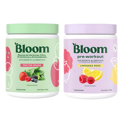 Probióticos Y Antioxidanes + Pre Entreno Bloom 2 Pack 639g | Envío gratis